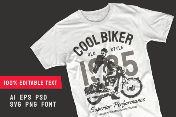A Designer's Review: The Cool Biker Vintage Motorcycle Embroidery