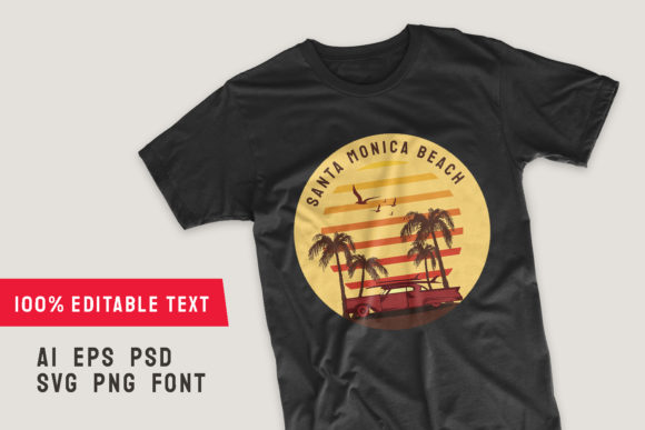 A Fresh Look at Santa Monica Beach Palm and Car Graphics