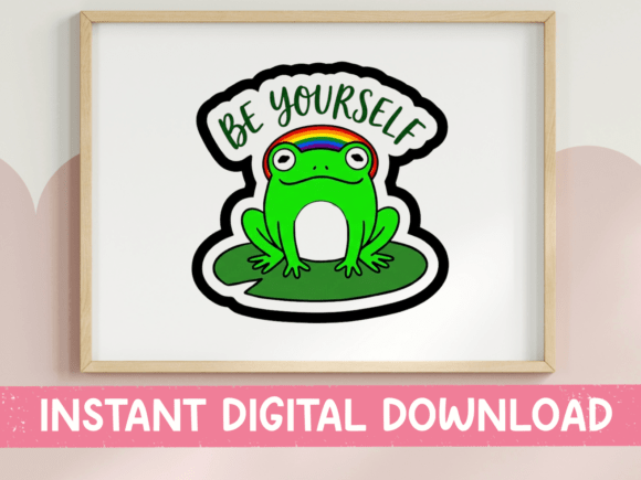 A Graphic Design Asset Review of Be Yourself Pride Frog SVG for T-Shirt Designs