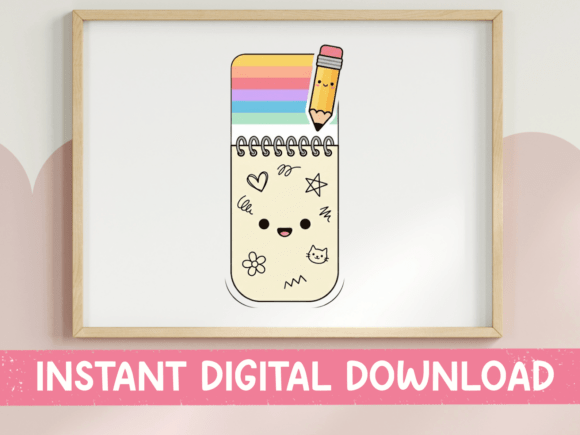 A Kawaii Notebook SVG for Graphic Design & T-Shirt Projects