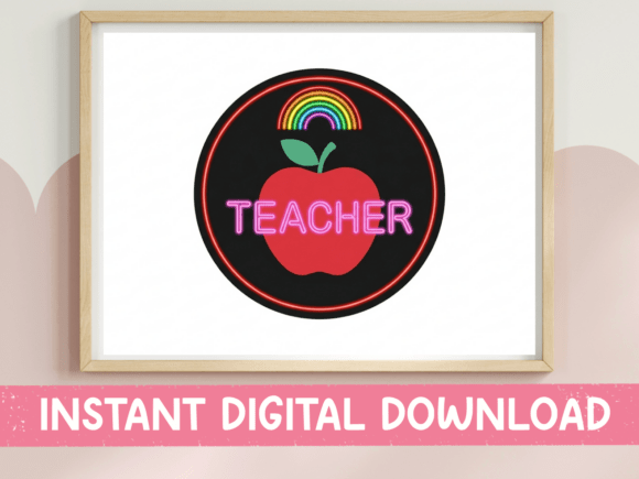 A Neon Teacher Graphic for Casual Brands & Merchandise