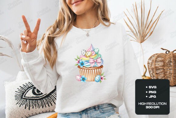A Sweet Pastel Cupcake for Spring Embroidery