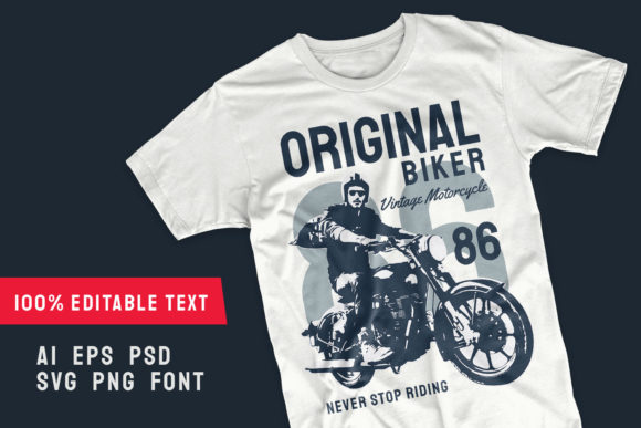 A Vintage Biker Graphic for Commercial Creative Projects