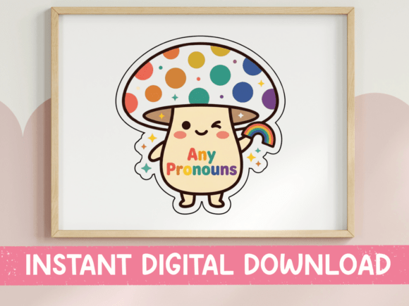 An Editorial Review: Any Pronouns Mushroom Pride Graphics