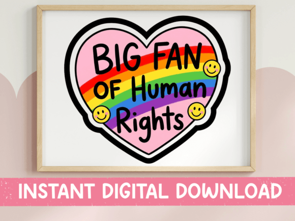Big Fan of Human Rights SVG Graphics for T-Shirt Designs