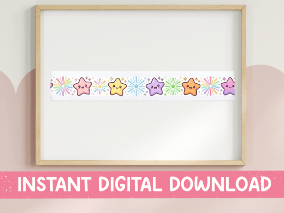 Kawaii Star Border Graphics for T-Shirt Designs