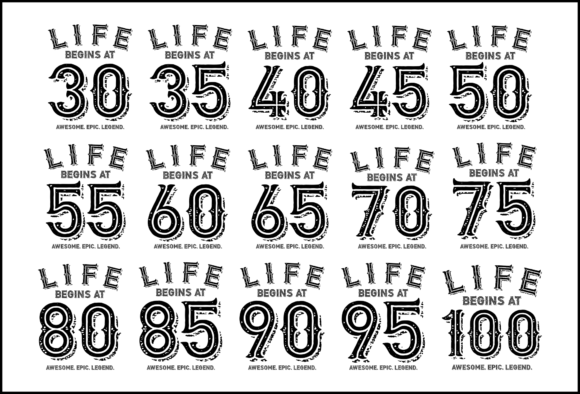 Life Begins at T-Shirt Bundle: Vintage Graphics for Crafts