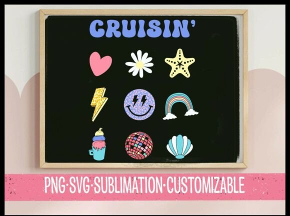 The Cruisin Retro Icons Bundle for Brand Graphics & T-Shirt Designs